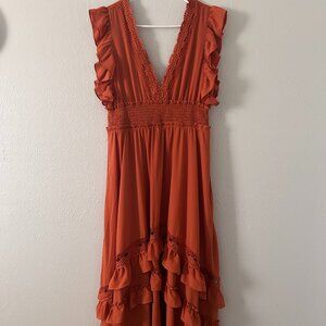 Dusty Orange bohemian maxi dress